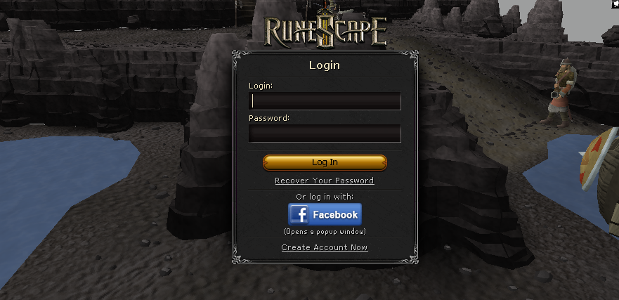 Login screen
